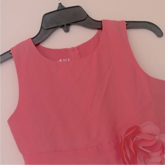 Rosenau Formal Pink & White Embroidered Floral Overlay Sleeveless Occasion Dress - Picture 2 of 5